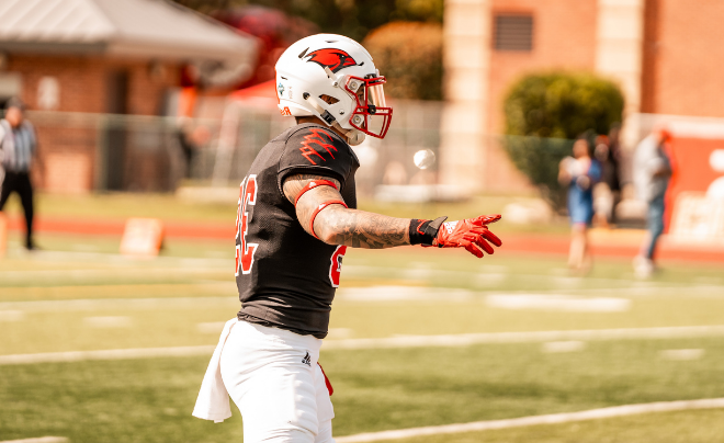 Chance Trentman-Rosas in a football uniform during a game