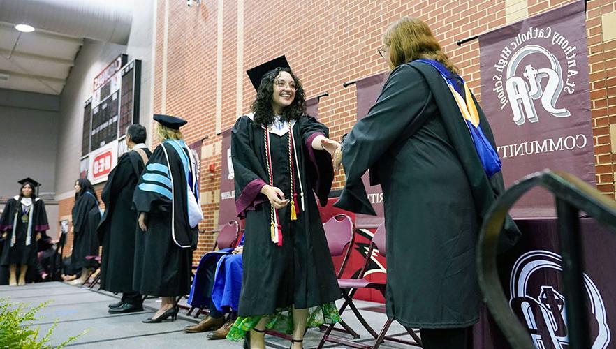 graduate on stage