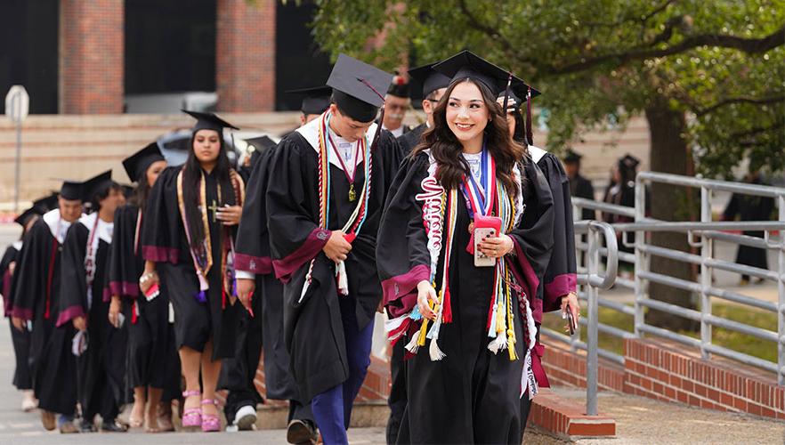 graduates walking